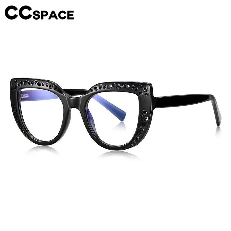 CCspace Women's Full Rim Cat Eye Titanium Eyeglasses Frame - Lightweight & Durable TR90 Material (Model 56998) - Perfect for Work, Reading & Fashion Accessories