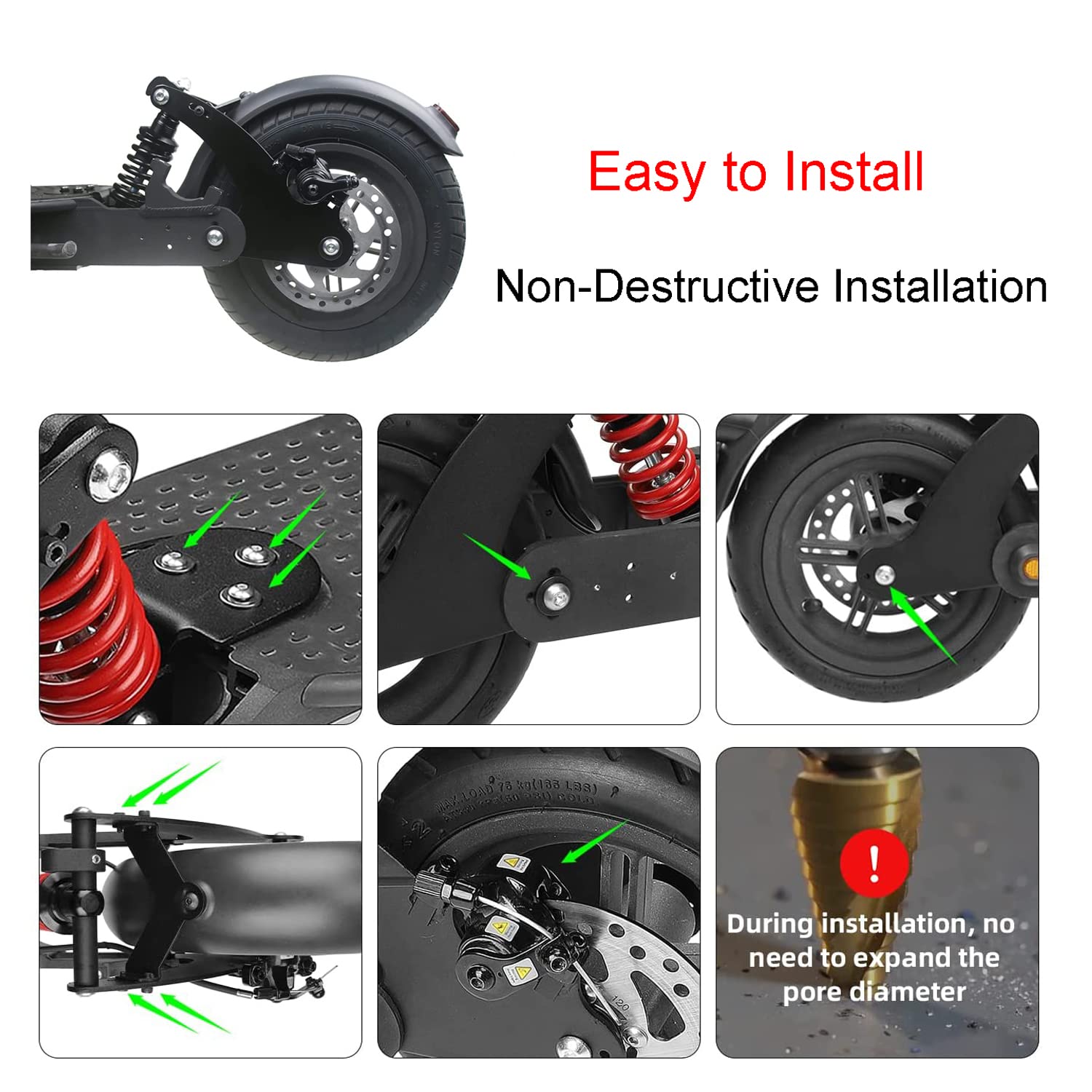MIMIRACLE Electric Scooter Rear Suspension Kit - Compatible with Xiaomi M365 Pro & Pro2 Scooters | Shock Absorber Fork Set (Red) | Perfect for Urban Commuting & Off-Road Adventures