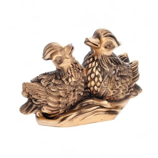 Hand-Painted Decorative Mandarin Duck Figurine - Elegant Bird Statue for Home Decor | Perfect for Living Room, Bedroom, and Wedding Centerpiece Decorations