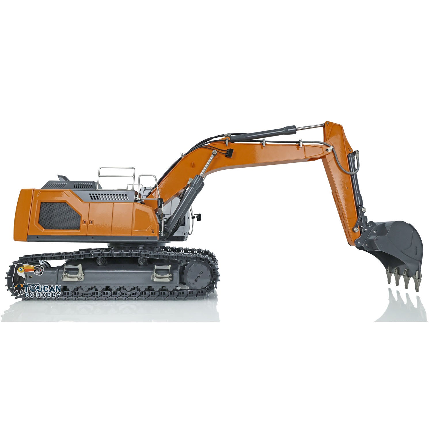 1/14 Scale RC Hydraulic Shovel - Radio Control Excavator Toy with 2 Buckets, LED Lights & Remote System | Construction Vehicle for Kids & Adults | Outdoor Sandbox Play, Construction Site Simulation, STEM Learning