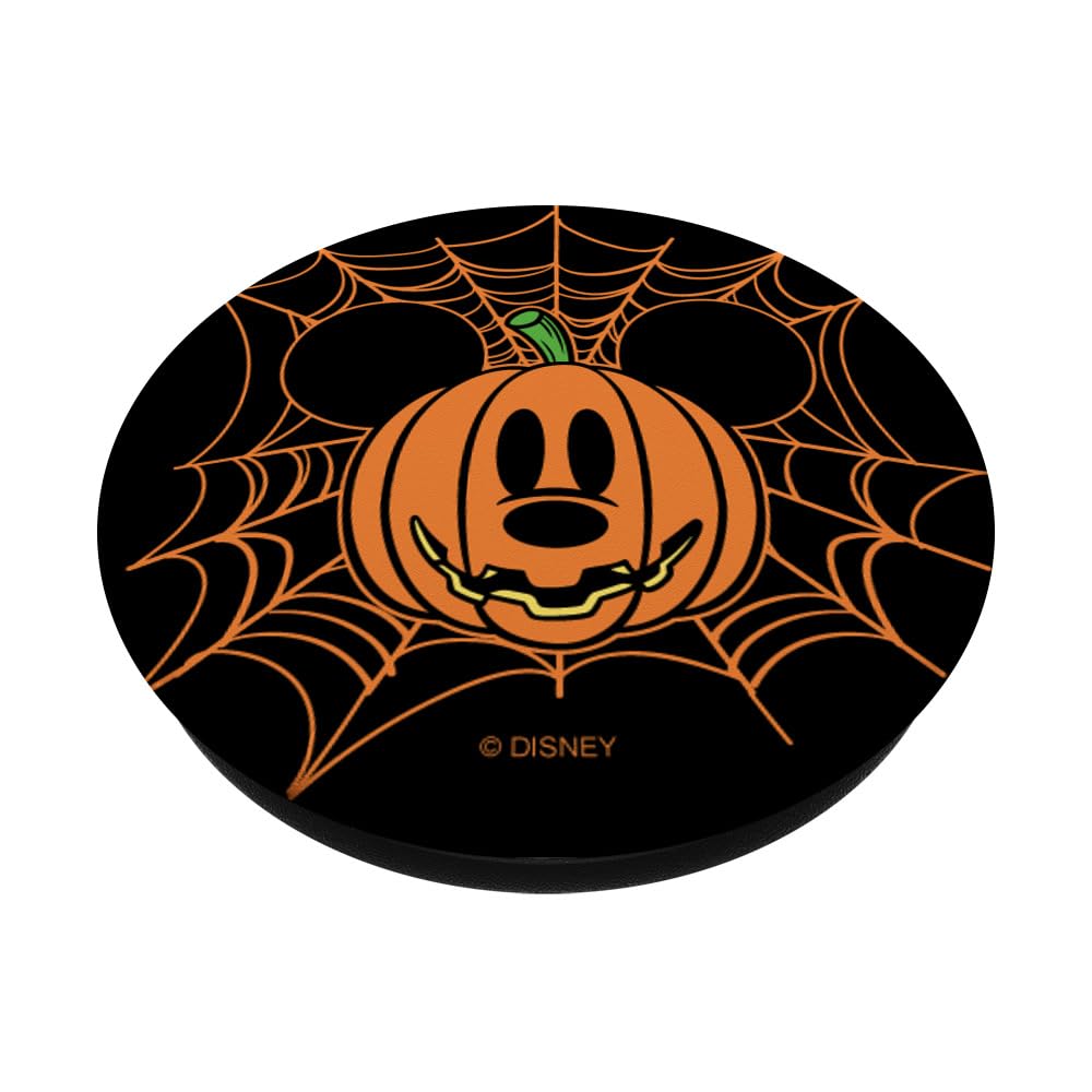 Disney Halloween Mickey Mouse Pumpkin Face Spider Web PopSockets Grip - Adhesive Phone Grip & Stand for iPhone, Samsung - Perfect for Trick-or-Treating, Halloween Parties & Everyday Use