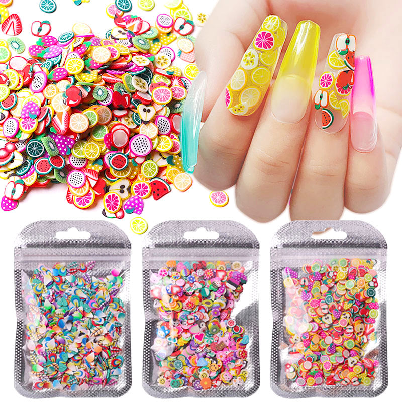 3D Fimo Slices for Nail Art - Colorful Polymer Clay Nail Decorations - Perfect for DIY Nail Designs, Manicures & Nail Extensions