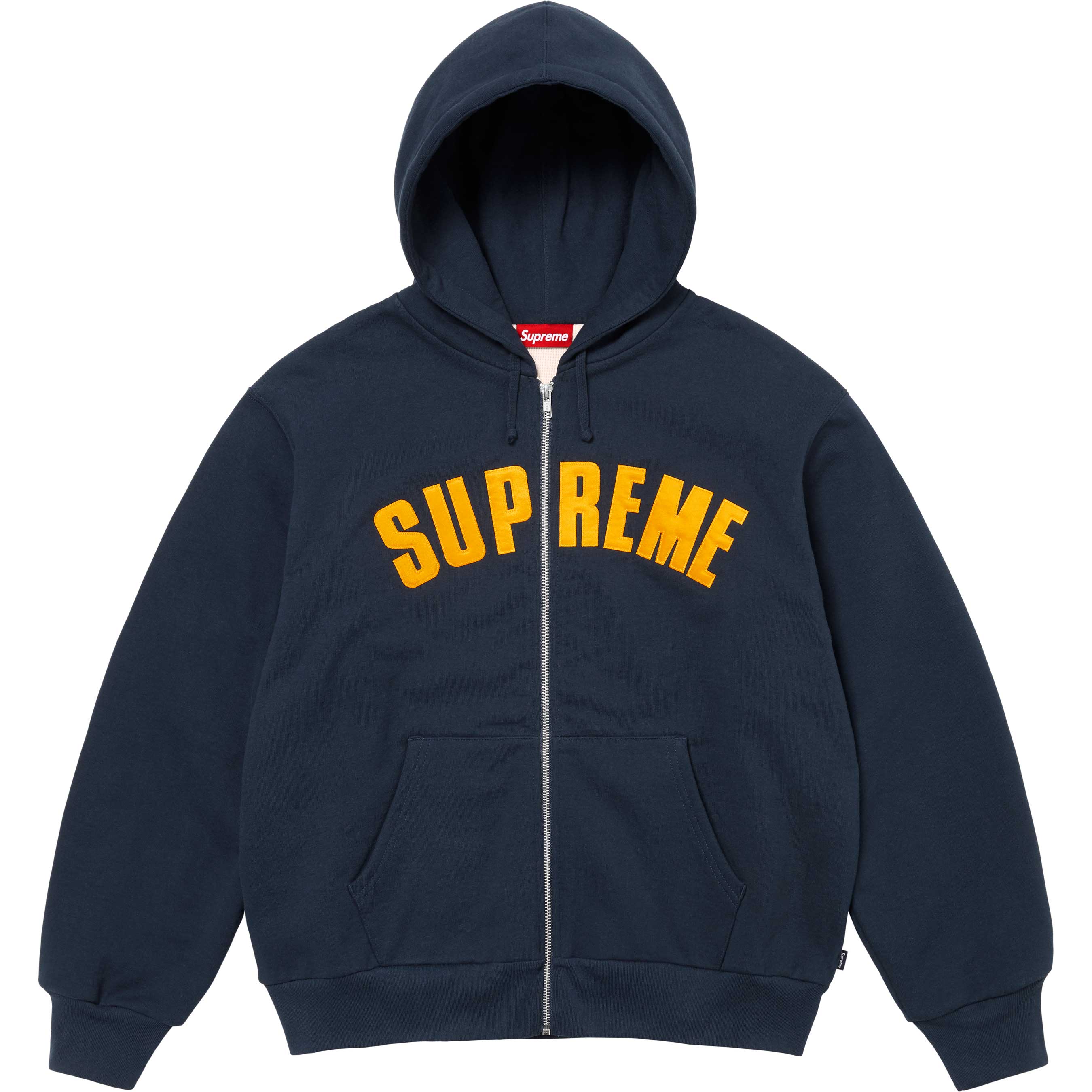 Supreme Arc Thermal Lined Zip Up Hooded Sweatshirt for Men & Women - Navy Blue Winter Jacket for Outdoor Activities & Streetwear Fashion