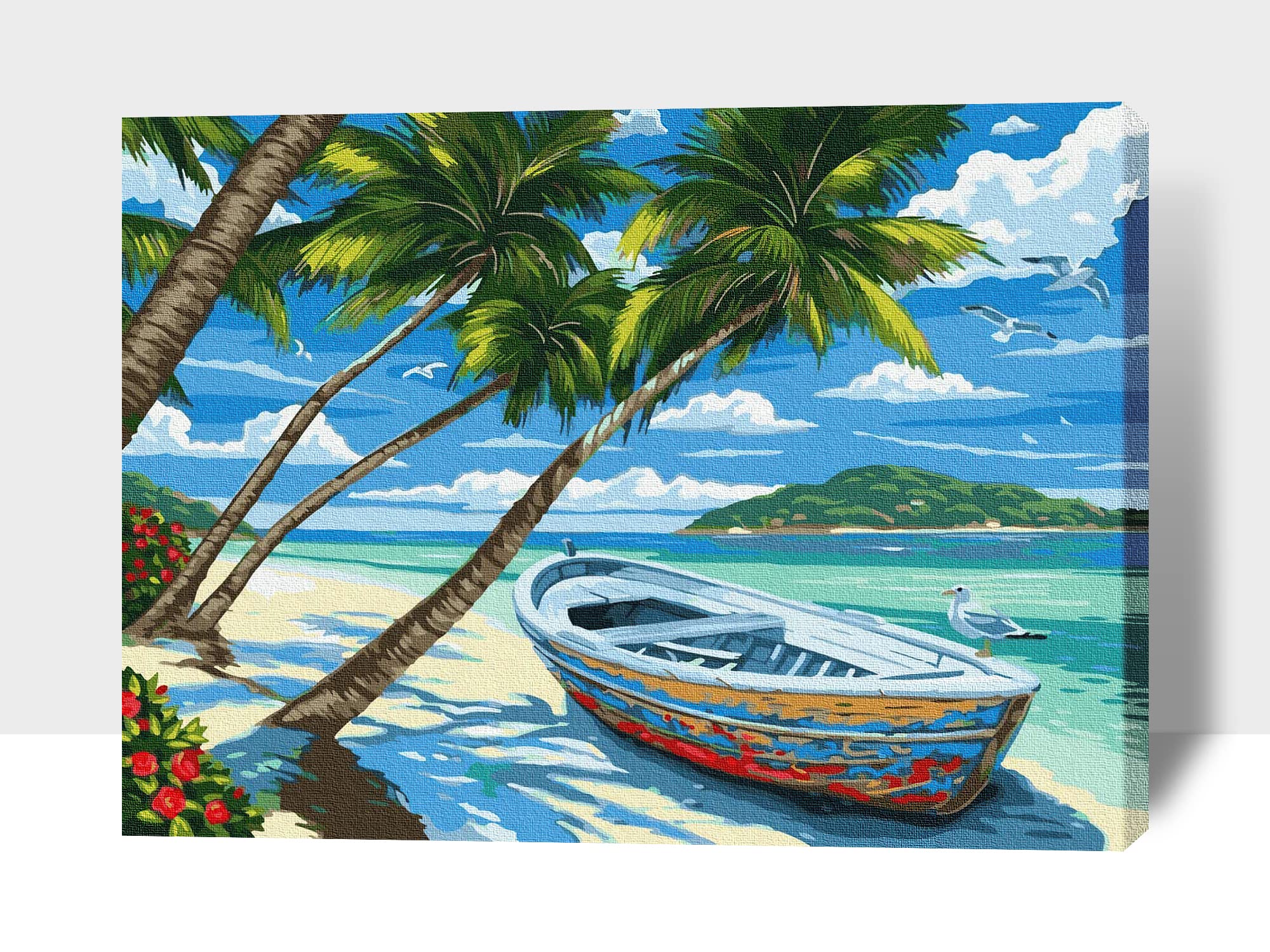 GUTTATY Framed Beach Wall Art Canvas - Tropical Ocean Coastal Decor, Ready to Hang 28x40 Inch Living Room Wall Art for Beach House, Bedroom & Office Decor | Perfect for Coastal Theme Interior Design