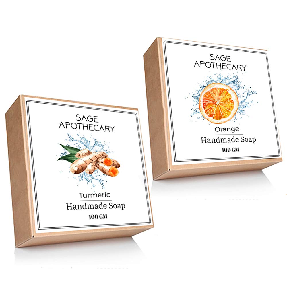 **Organic Turmeric & Orange Handmade Bath Soap for Sensitive Skin – Sulfate-Free, Chemical-Free, 100g (Pack of 2) – Gentle Cleansing for Face & Body, Ideal for Dry Skin – Perfect for Daily Use & Spa Relaxation**