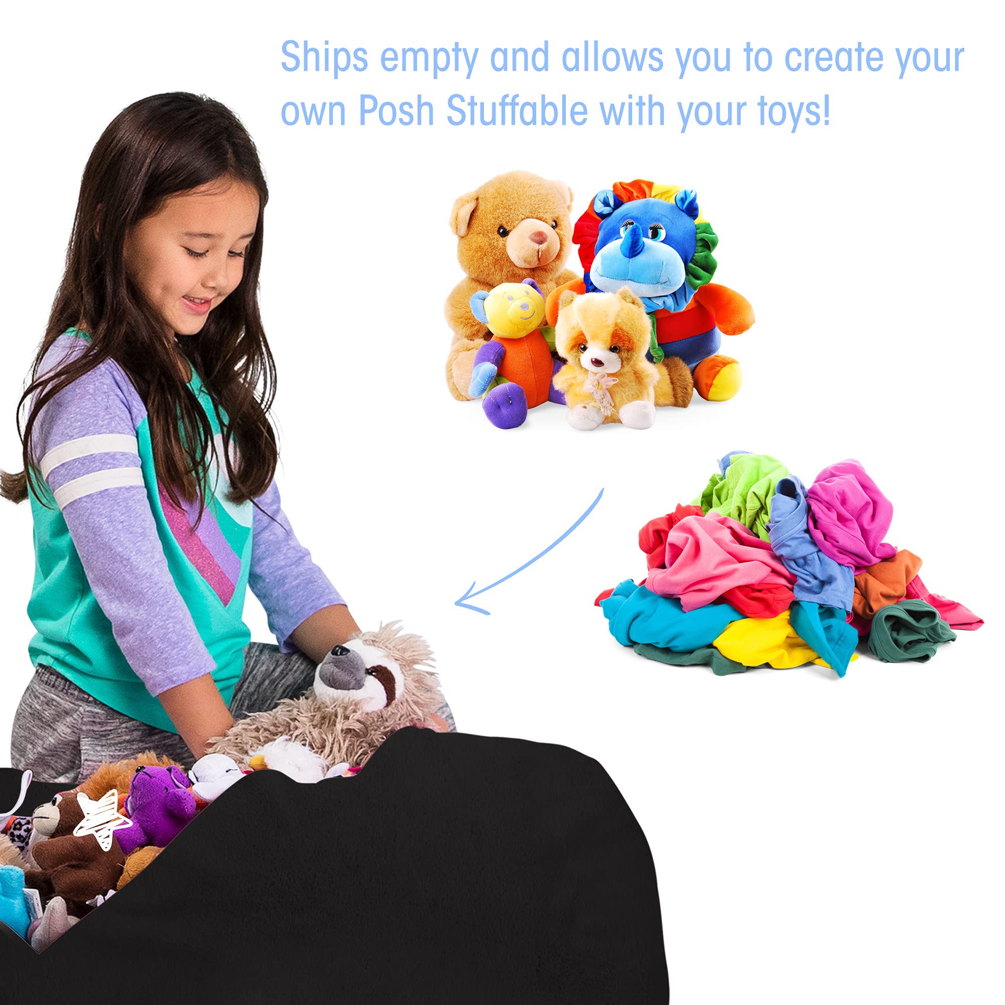 Soft Faux Rabbit Fur Kids Stuffed Animal Storage Bean Bag Chair Cover - 38