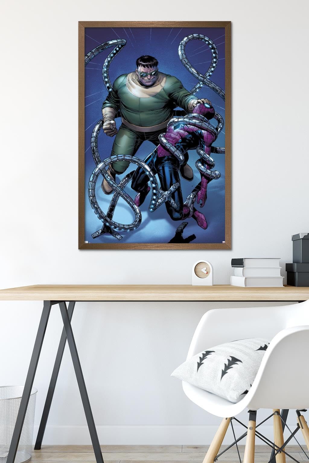 Marvel Comics Spider-Man vs Doctor Octopus - The Clone Conspiracy #1 Wall Art Poster (34x22.4 Inches) - Bronze Framed Superhero Decor for Bedroom, Living Room & Comic Book Fan Gifts