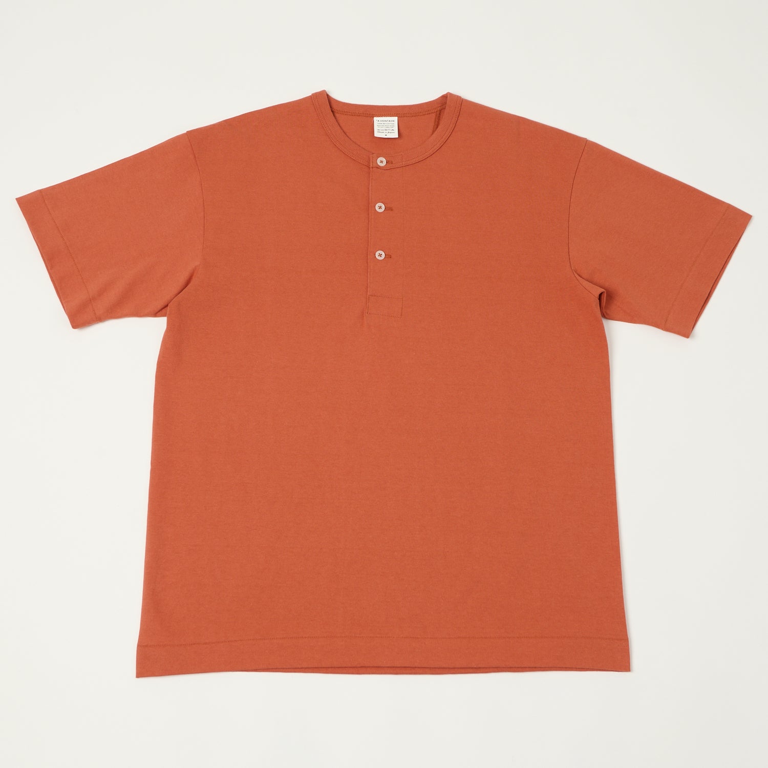 Vontade Henley T-Shirt for Men - Sunburn Red Cotton Short Sleeve Casual Shirt | Perfect for Everyday Wear, Weekend Outings & Summer Activities