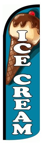 ICE CREAM X-Large Windless Swooper Flag - Perfect for Beach Parties, Tailgating, and Outdoor Events