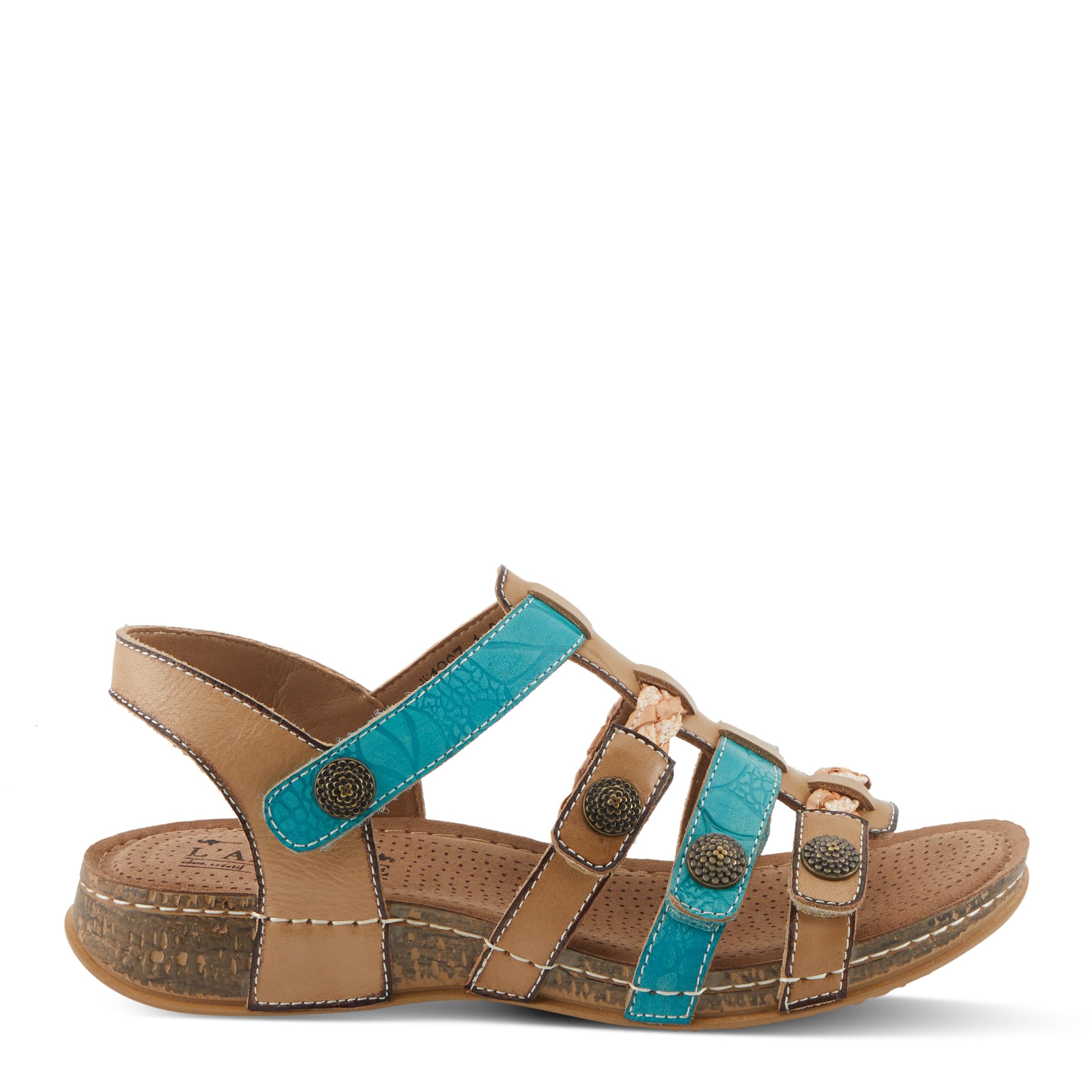Spring Step L'Artiste Women's Delila Comfortable Leather Sandals with Cushioned Footbed - Perfect for Summer, Beach, and Casual Outings