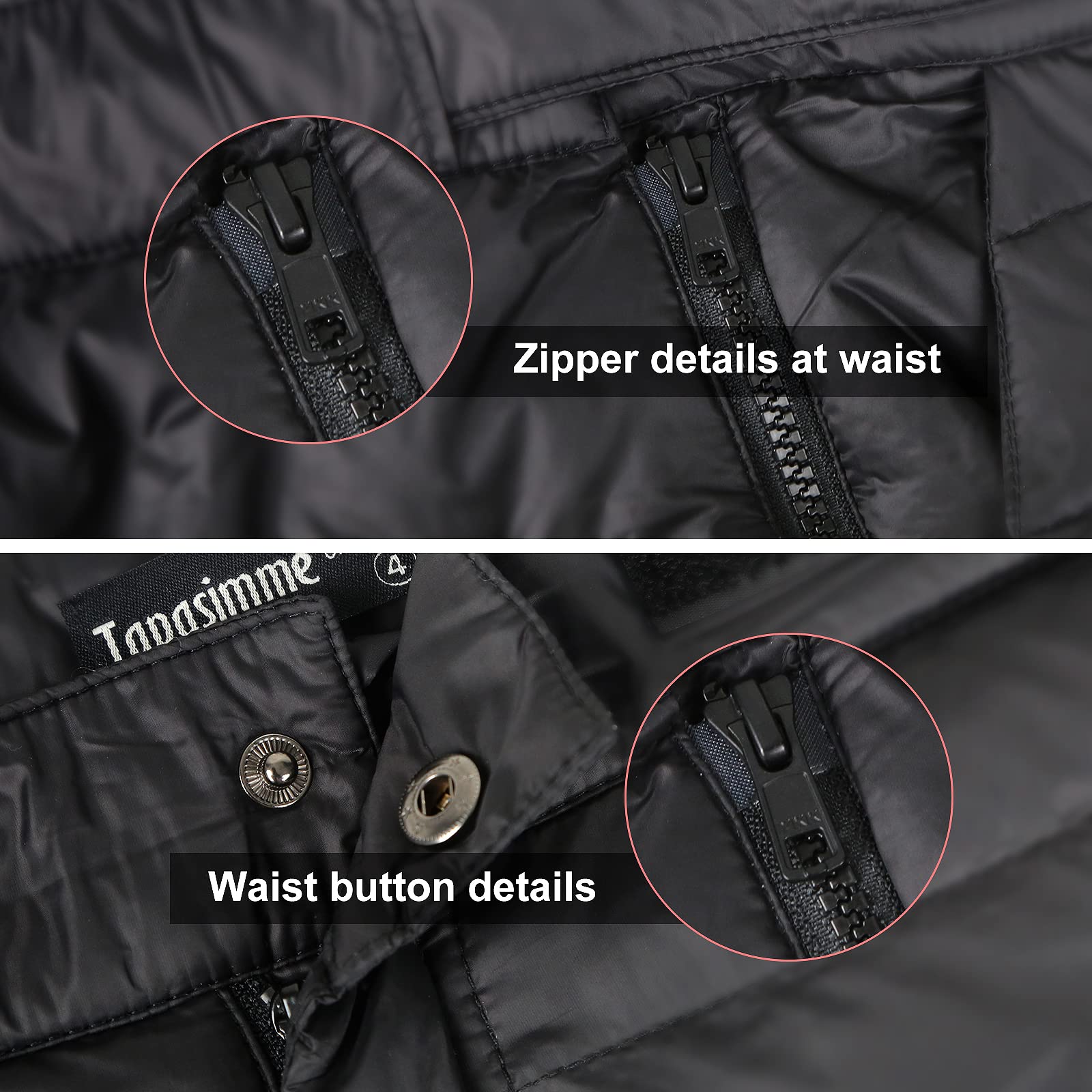 Men's Ultra Warm Winter Down Pants - Waterproof Insulated Snow Pants for Skiing, Hiking & Outdoor Activities
