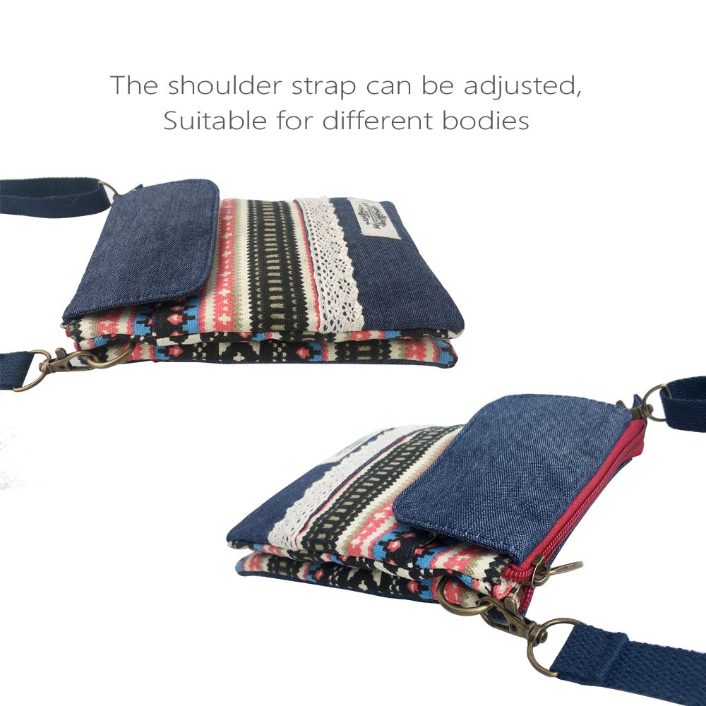 Stylish Canvas Crossbody Phone Purse Wallet for Women & Teens - Compact & Roomy with Adjustable Shoulder Strap - Perfect for Shopping, Travel & Everyday Use