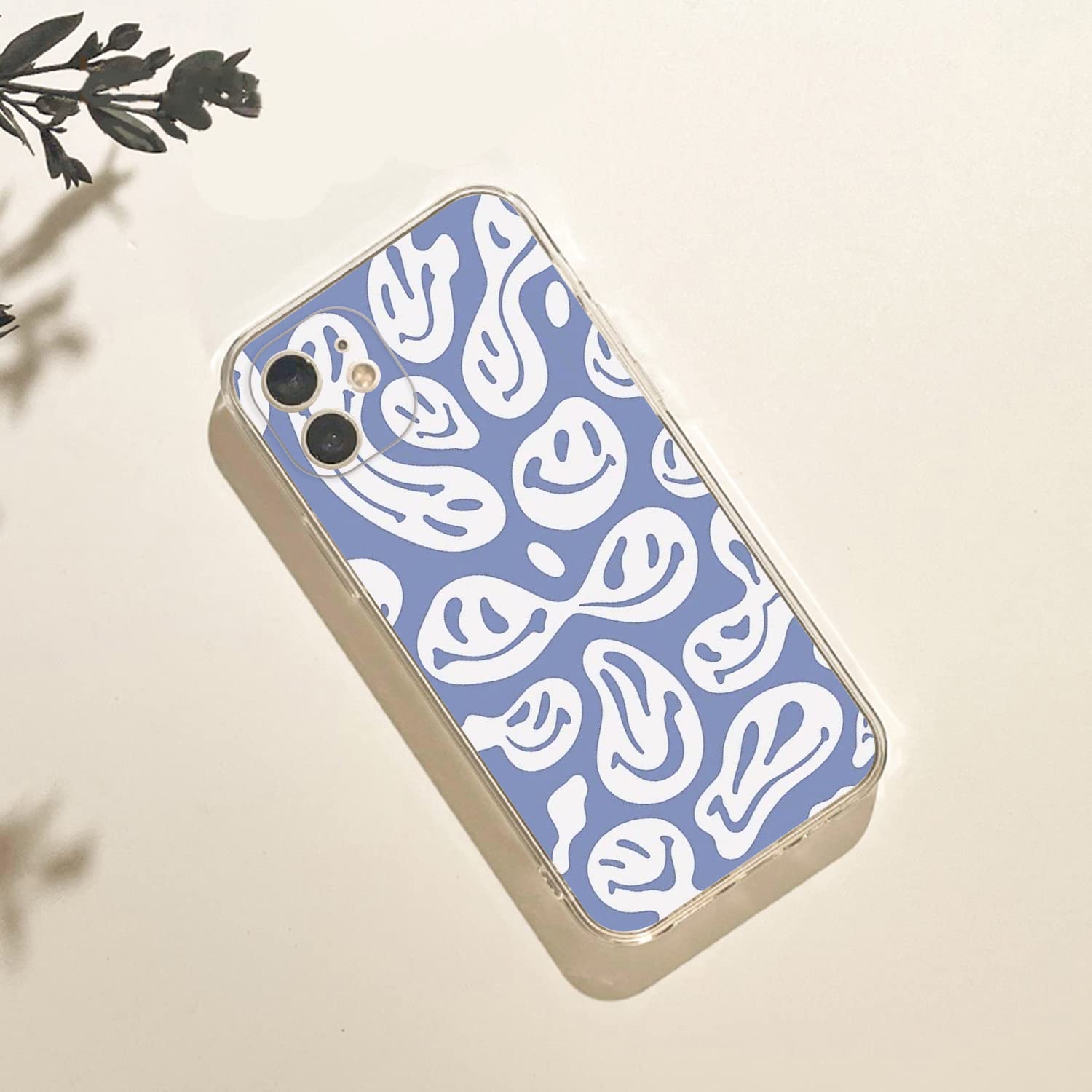 Smiley Face iPhone 12 Case - Cute Aesthetic Shockproof Protective Phone Cover for Women & Girls - Perfect for Everyday Use, School, Work & Travel