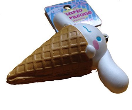 Authentic Sanrio Cinnamonroll Ice Cream Cone NIC Characone Squishy Plush Toy - Kawaii Cute Collectible for Anime Fans, Room Decor & Stress Relief