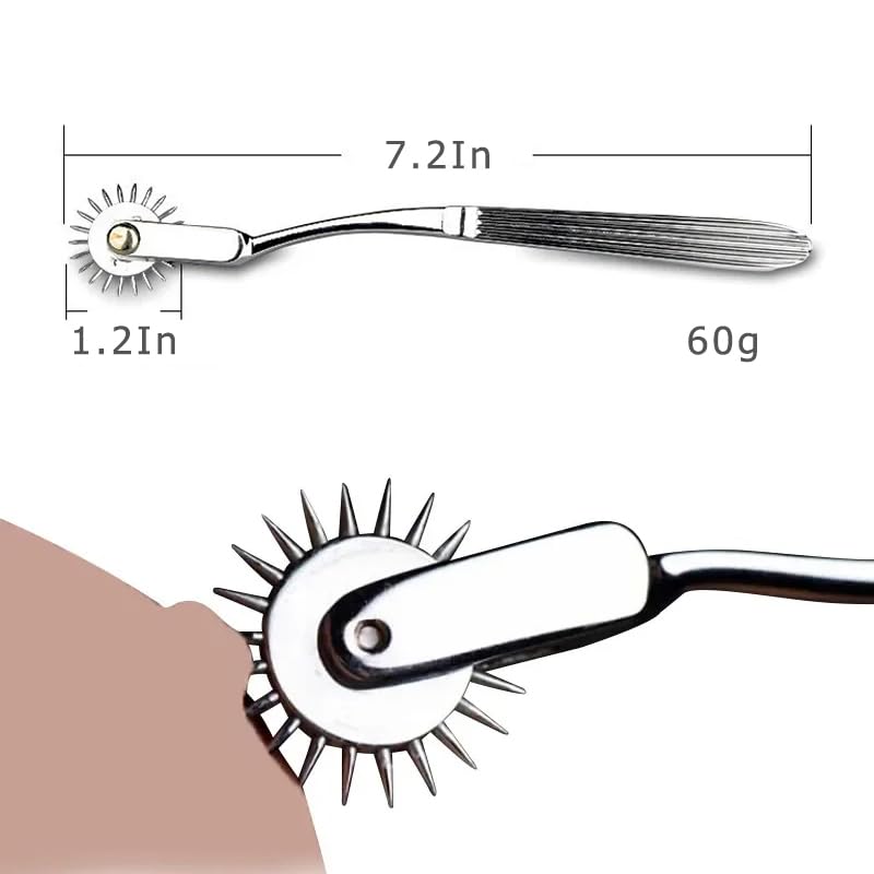 Premium Stainless Steel Wartenberg Pinwheel - BDSM Sensory Toy for Couples Foreplay, Fetish & Sensual Massage - Erotic Adult Sex Game Accessory for Bondage & SM Play - Perfect for Spicing Up Bedroom Fun & Sensory Exploration
