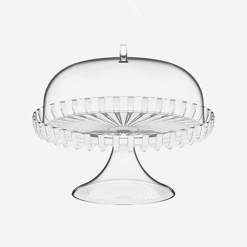 Guzzini Dolcevita Glass Cake Stand with Dome Lid - Elegant Dessert Display for Parties, Weddings & Home Decor