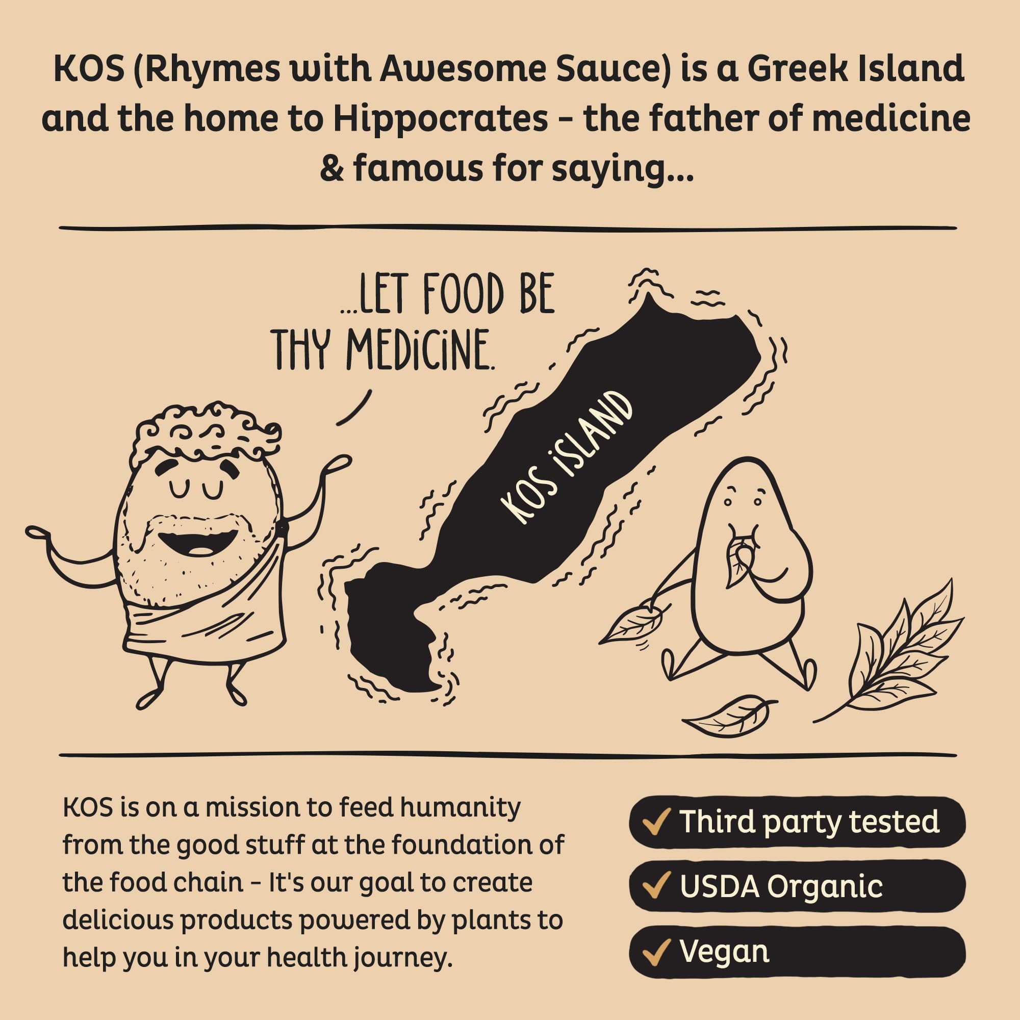 KOS Organic Vegan Protein Powder - Chocolate Peanut Butter Flavor | Plant-Based, Keto Friendly, Gluten Free, Dairy Free & Soy Free Protein Supplement (15 Servings) - Perfect for Post-Workout Recovery & Healthy Smoothies