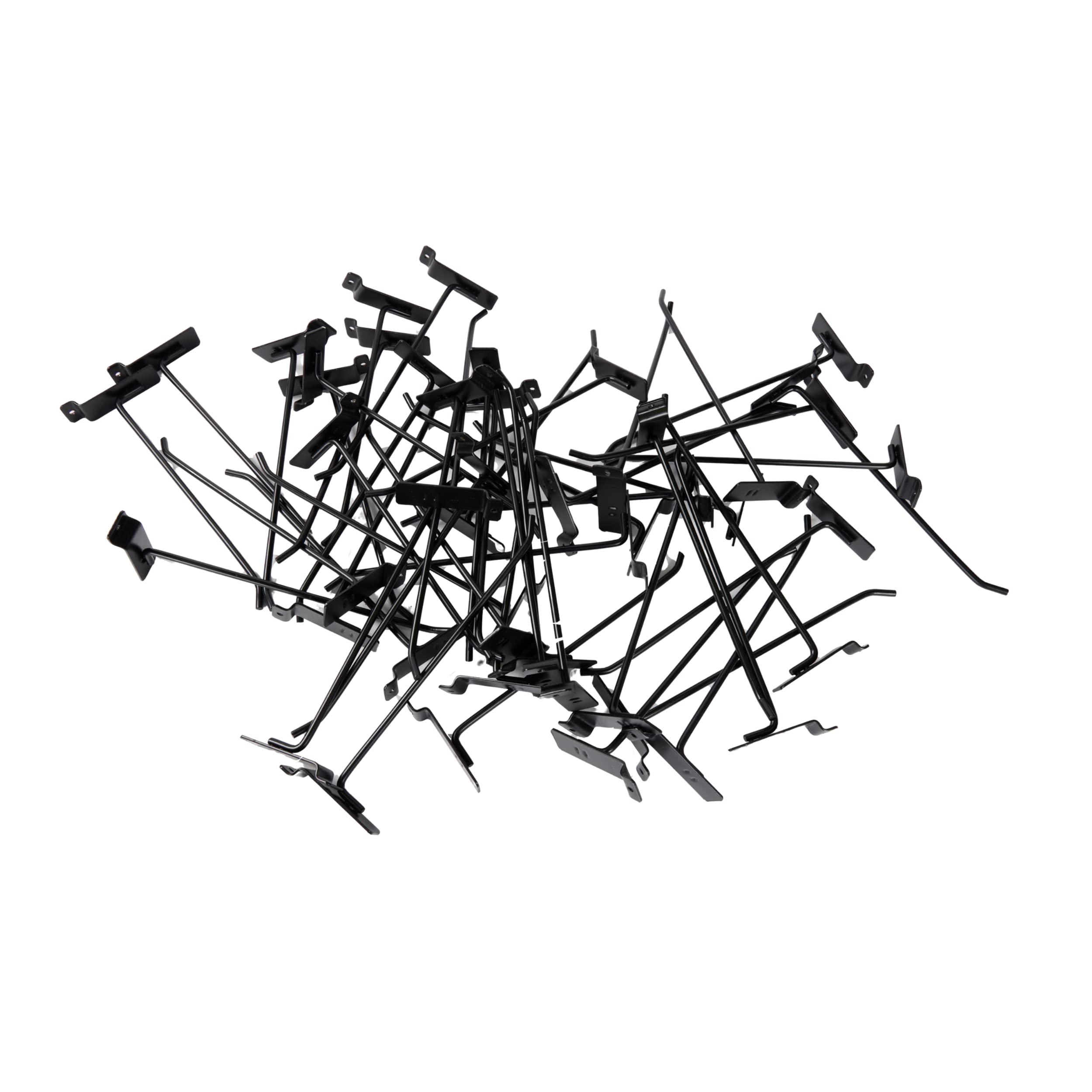 SSWBasics 10 Inch Black Peg Hooks for Slatwall - Heavy Duty Metal Display Hooks (25 Pack) - Perfect for Retail Stores, Garages & Home Organization