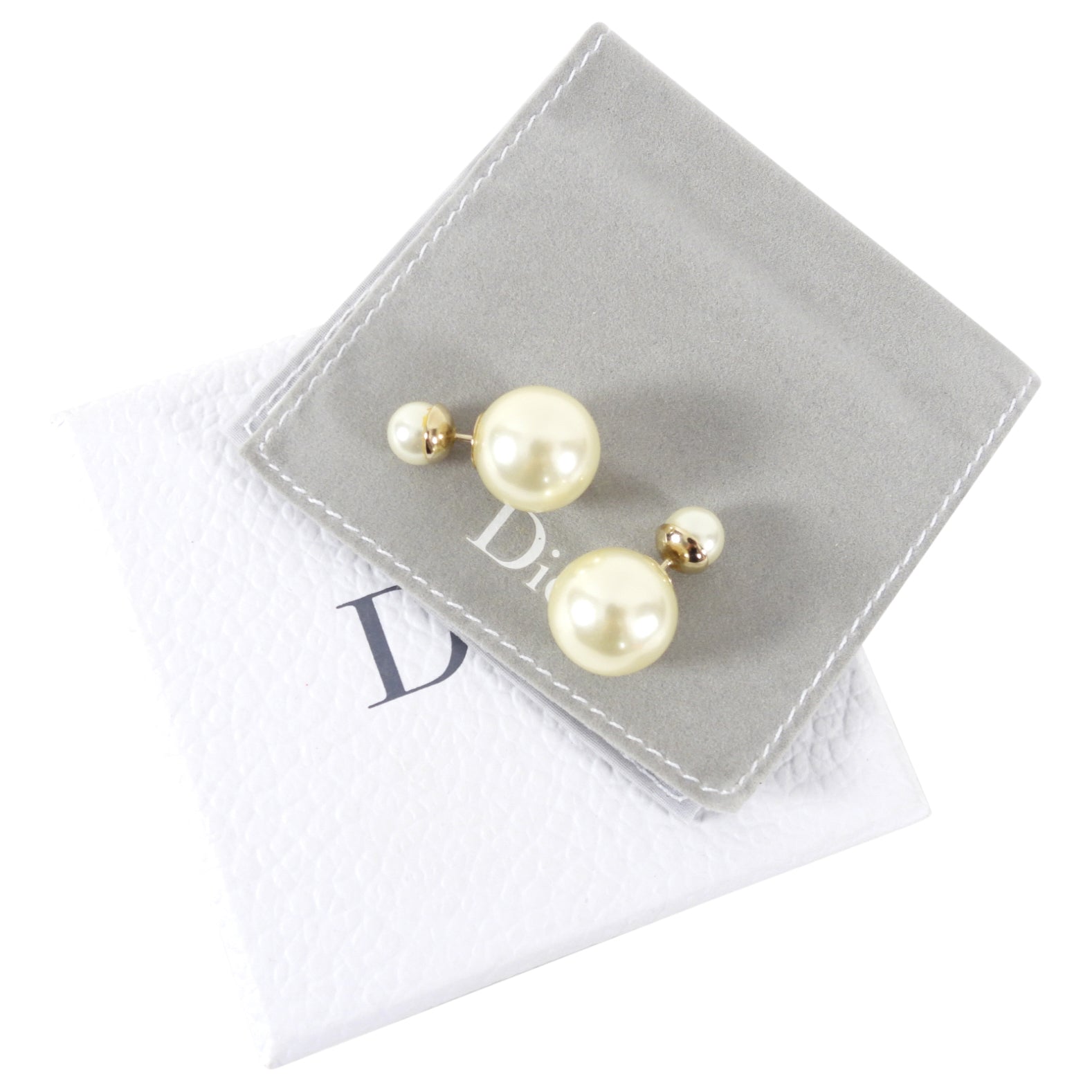 Dior Tribales 15mm Pearl Stud Earrings for Women - Luxury Fashion Jewelry Gift for Birthday, Anniversary & Special Occasions