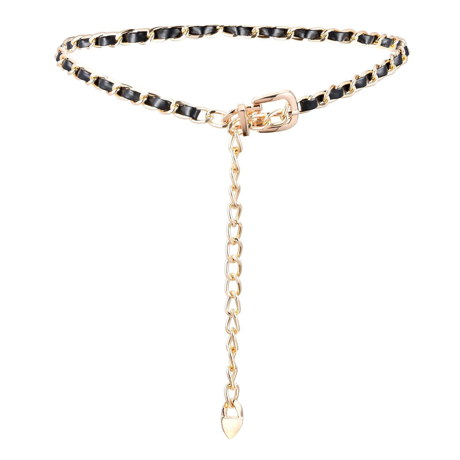 D.Bella 14K Gold Plated Waist Chain Belt - Layered Belly Body Chain Jewelry for Women, Perfect for Dresses, Parties, and Beach Outfits