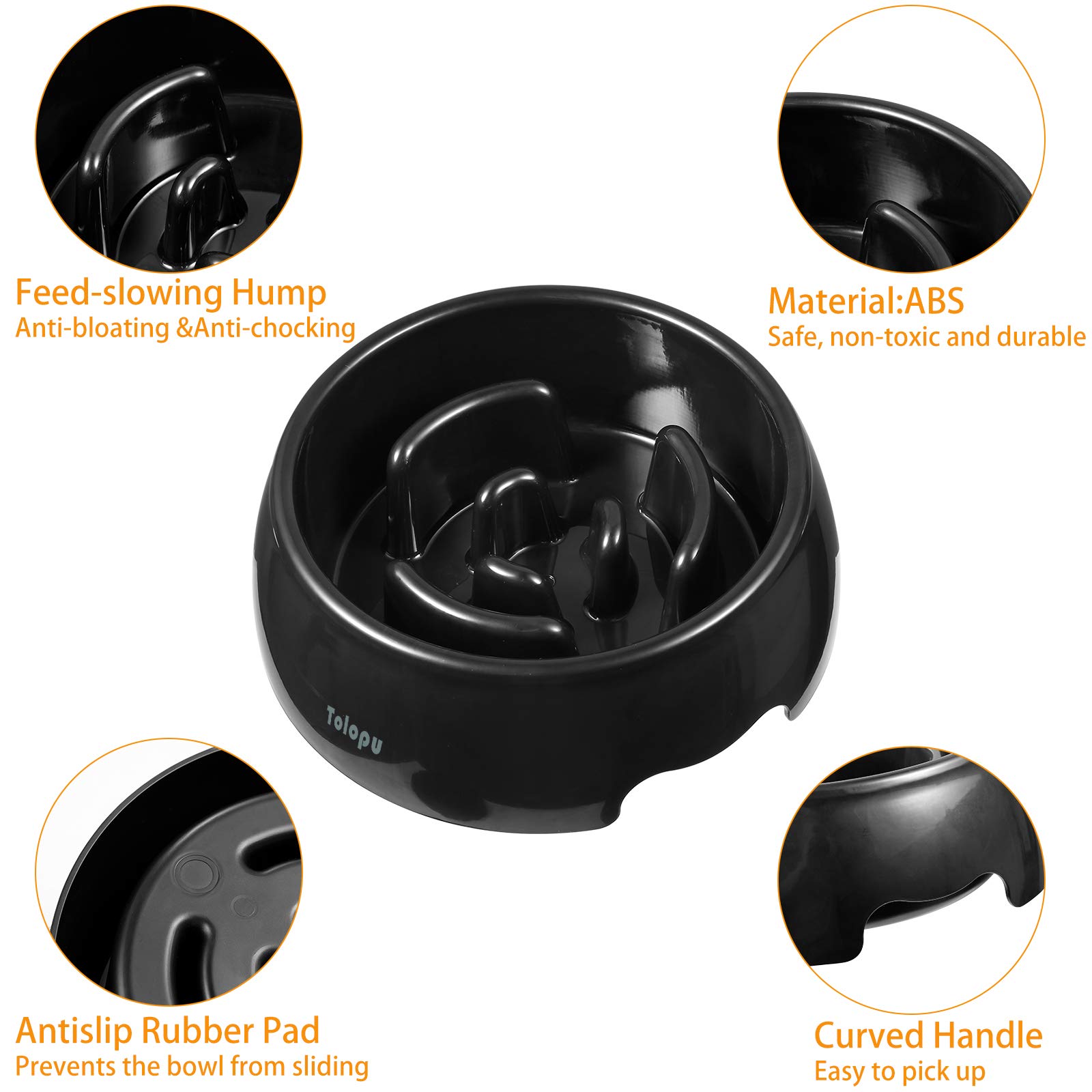 **Large Slow Feeder Dog Bowl – 8 Cup Capacity – Anti-Choking & Anti-Gulping Design – Fun Feeding Solution for Fast Eaters – Perfect for Large Dogs (Black) – Great for Mealtime Safety & Mental Stimulation**