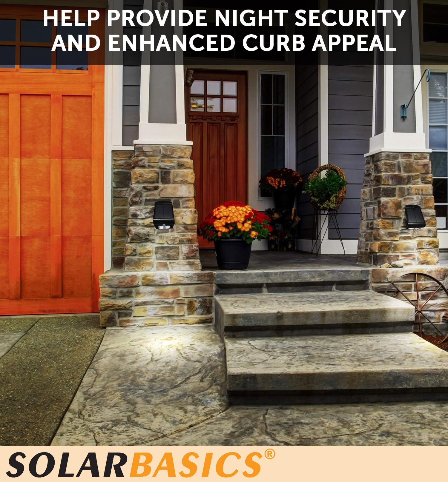 Solar Powered LED Outdoor Security Lights with Motion Sensor - Waterproof Wall Lighting for Steps, Stairs & Pathways - Dusk to Dawn & Accent Modes - Weather Resistant Resin Housing (4 Pack) - Perfect for Porch, Garage, Garden & Driveway Safety Lighting