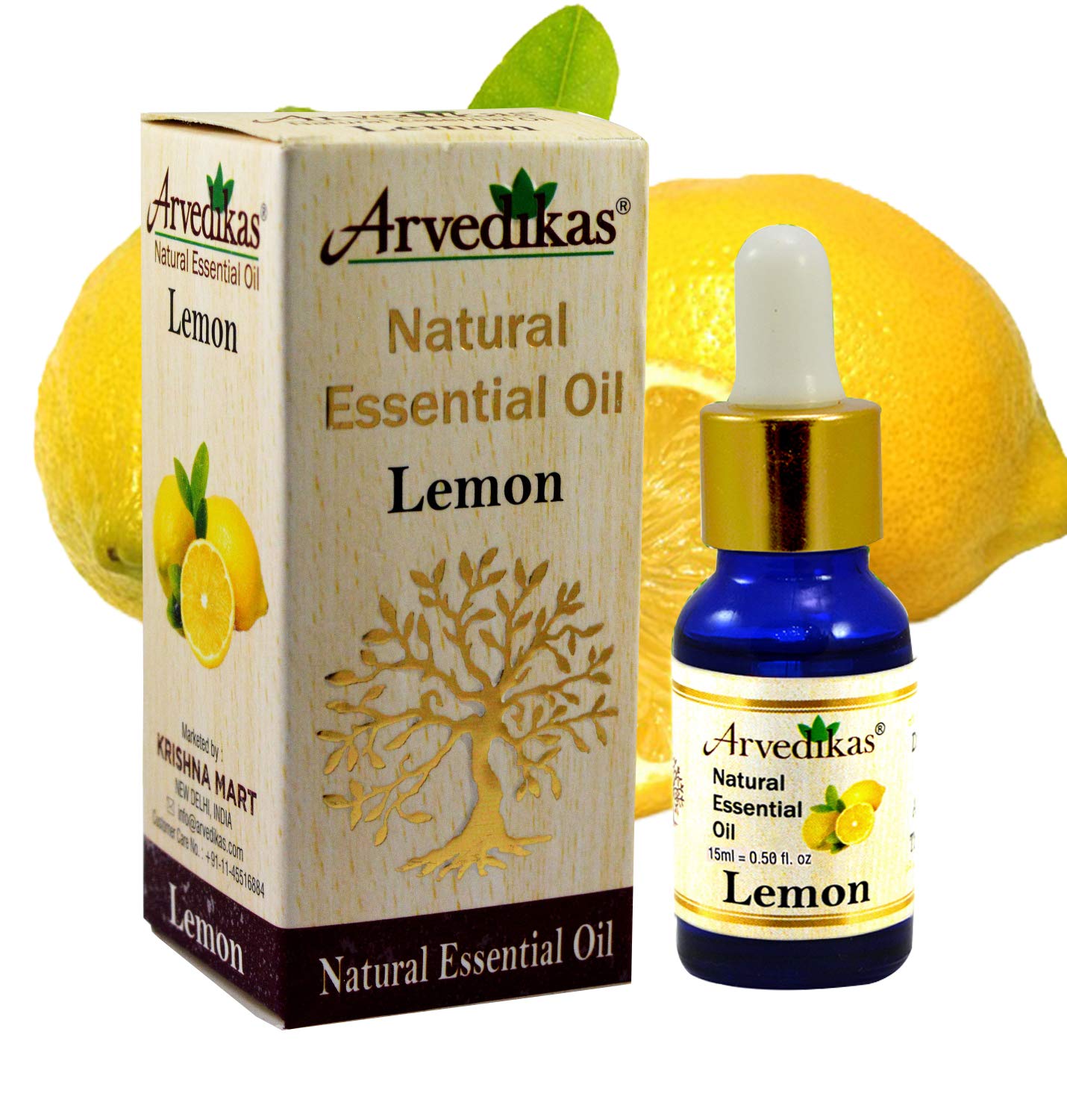 Arvedikas 100% Pure Natural Lemon Essential Oil 15ml - Aromatherapy, Skin Care & Hair Treatment | Perfect for Diffusers, Massage & DIY Beauty Products