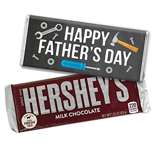 24 Count Bulk Personalized Father's Day Chocolate Candy Bars - Customized Gifts for Dad, Church Events & Party Favors - Perfect for Father's Day Celebrations, Birthday Gifts & Special Occasions