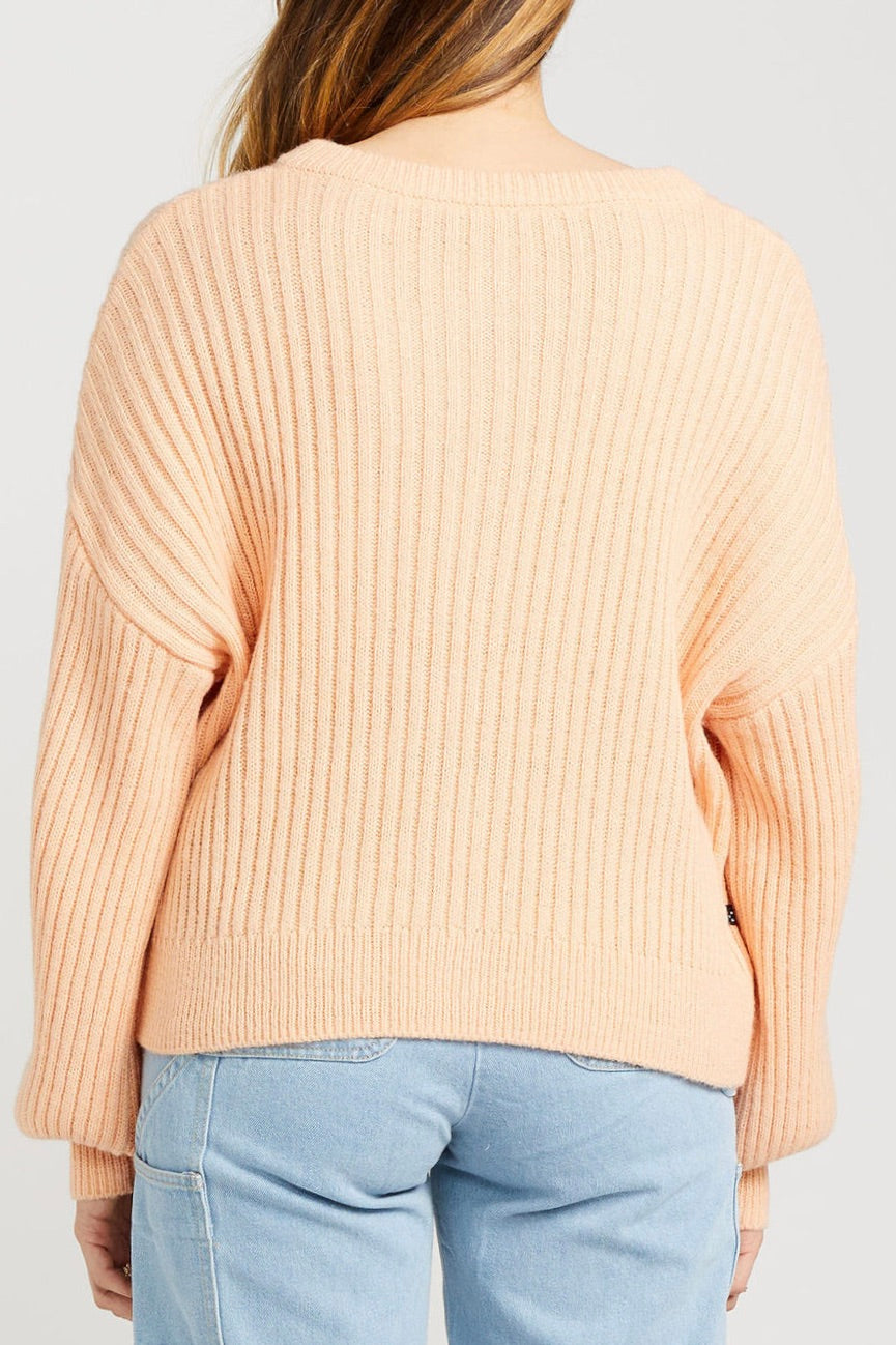 Flo Peach Wool Blend Cardigan Women's Soft Knit Sweater | Cozy Winter Layering & Casual Office Wear