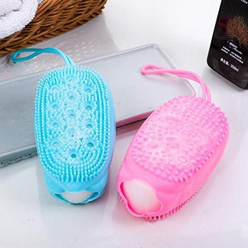 Premium Silicone Body Scrubber & Massage Brush with Built-in Shampoo Dispenser - Exfoliating Shower Brush for Men, Women & Kids - Soft Bath Accessories for Spa-like Skin Care at Home (Ideal for Sensitive Skin & Daily Exfoliation)