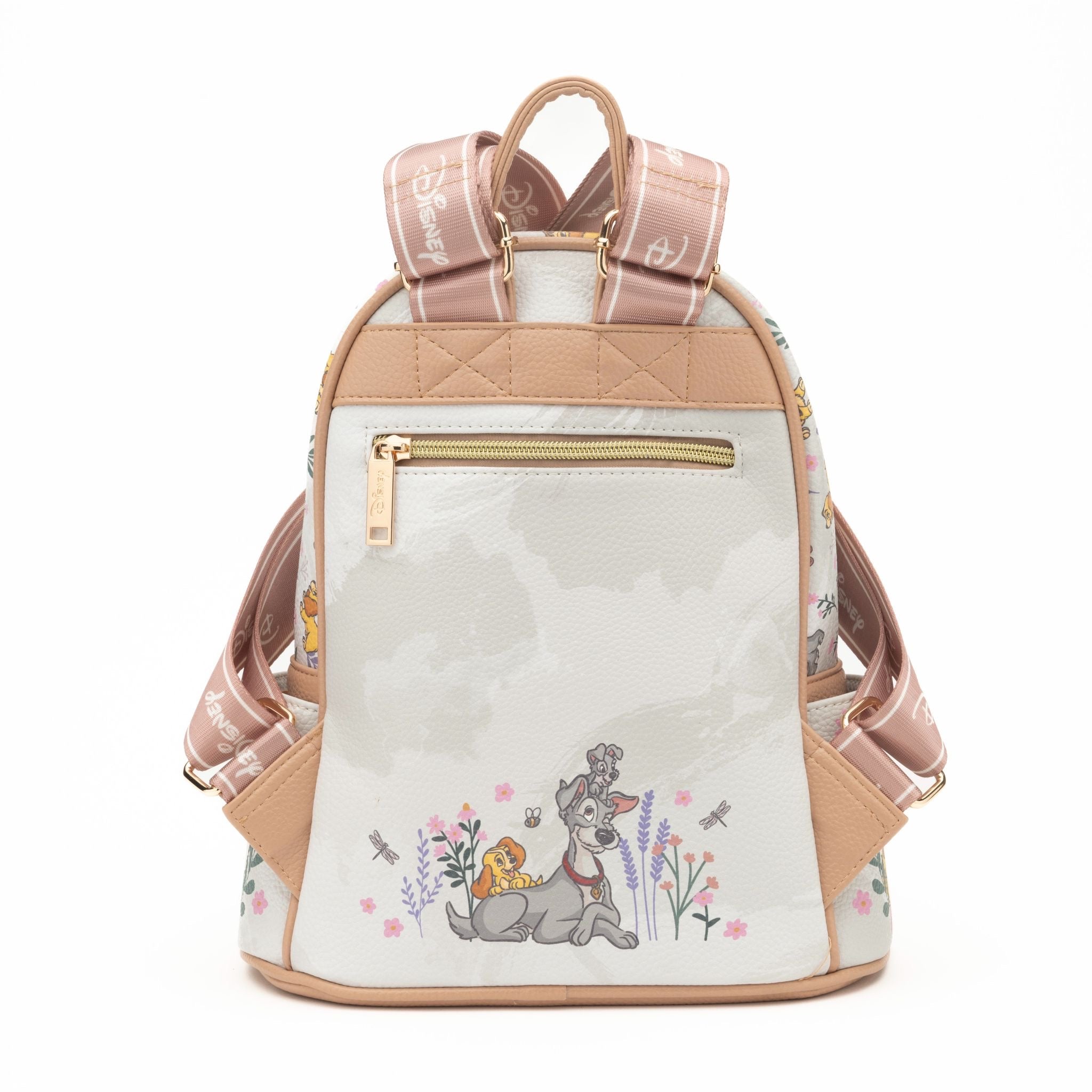 Disney Lady and the Tramp Wanda Pop Leather Mini Backpack for Women - Cute Small Crossbody Purse for Daily Use, Travel, and Cosplay