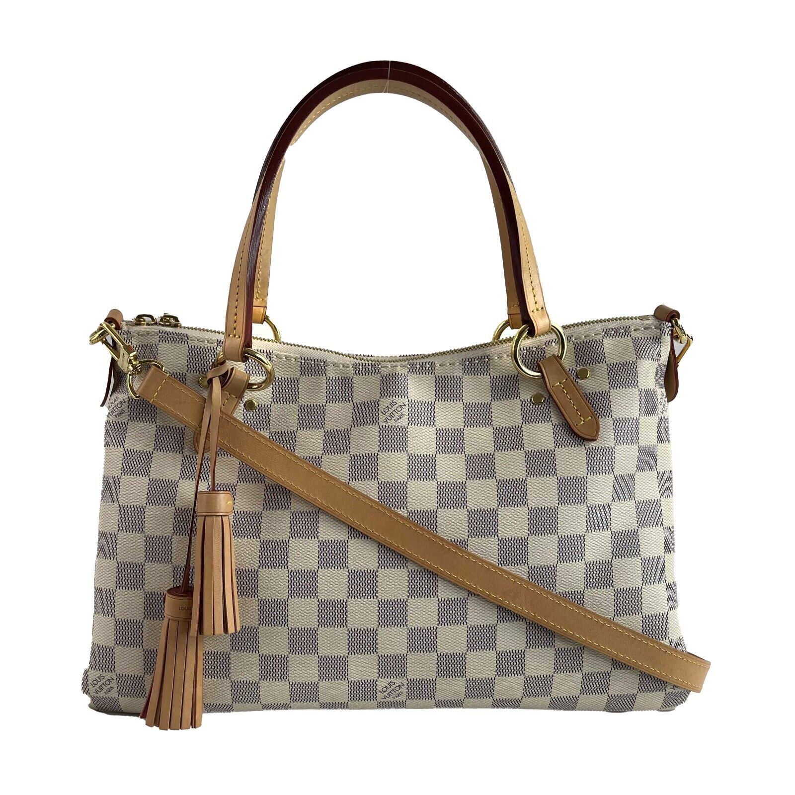 Louis Vuitton Lymington Damier Azur Canvas Handbag with Top Handle & Shoulder Strap - Luxury Designer Tote for Women, Perfect for Work, Travel & Everyday Use