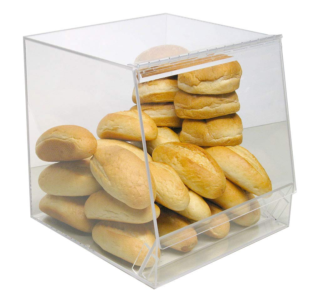 RCS Plastics Bulk Bread Storage Display Case - 1 Container for Deli, Convenience Stores & Bakeries | Perfect for Sandwiches, Pastries, Donuts & Bagels | Removable Crumb Cleanout | Commercial Kitchen & Retail Food Display Solution