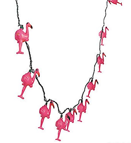 Tropical Pink Flamingo String Lights - Outdoor/Indoor Decorative LED Fairy Lights for Patio, Garden, Party & Wedding Decor