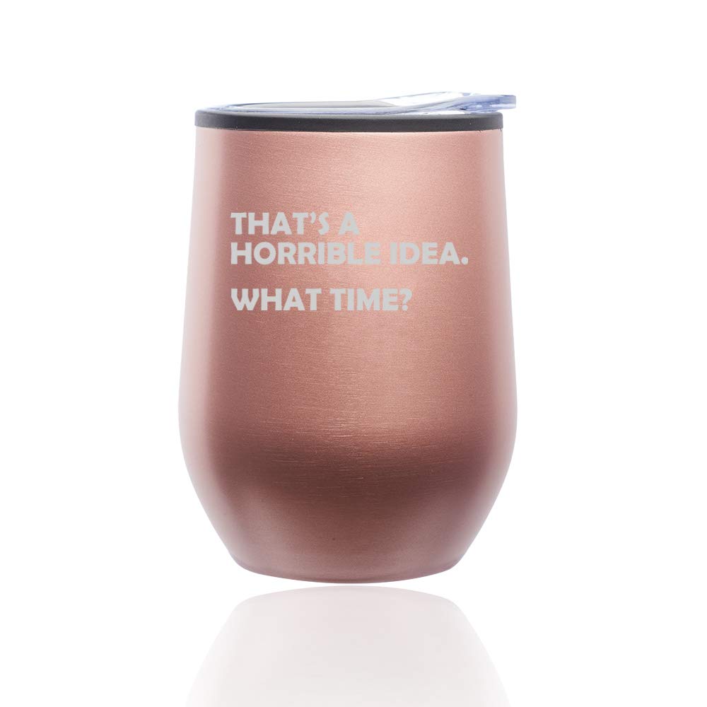 Funny Stemless Wine Tumbler & Coffee Travel Mug with Lid - 