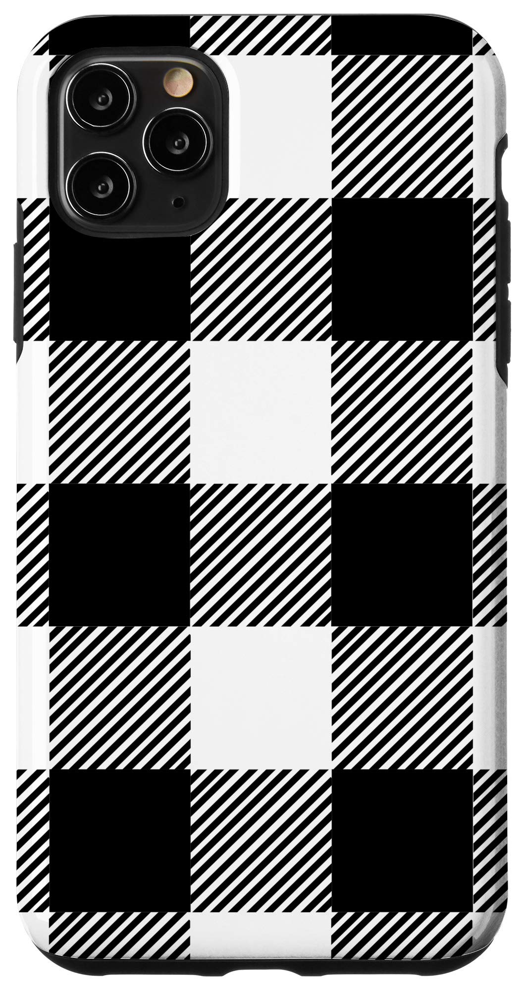 iPhone 11 Pro Max Case - Black & White Buffalo Plaid Christmas Design | Protective Phone Cover | Perfect Holiday Gift for Family & Friends | Ideal for Christmas Parties, Office Gifts & Winter Celebrations