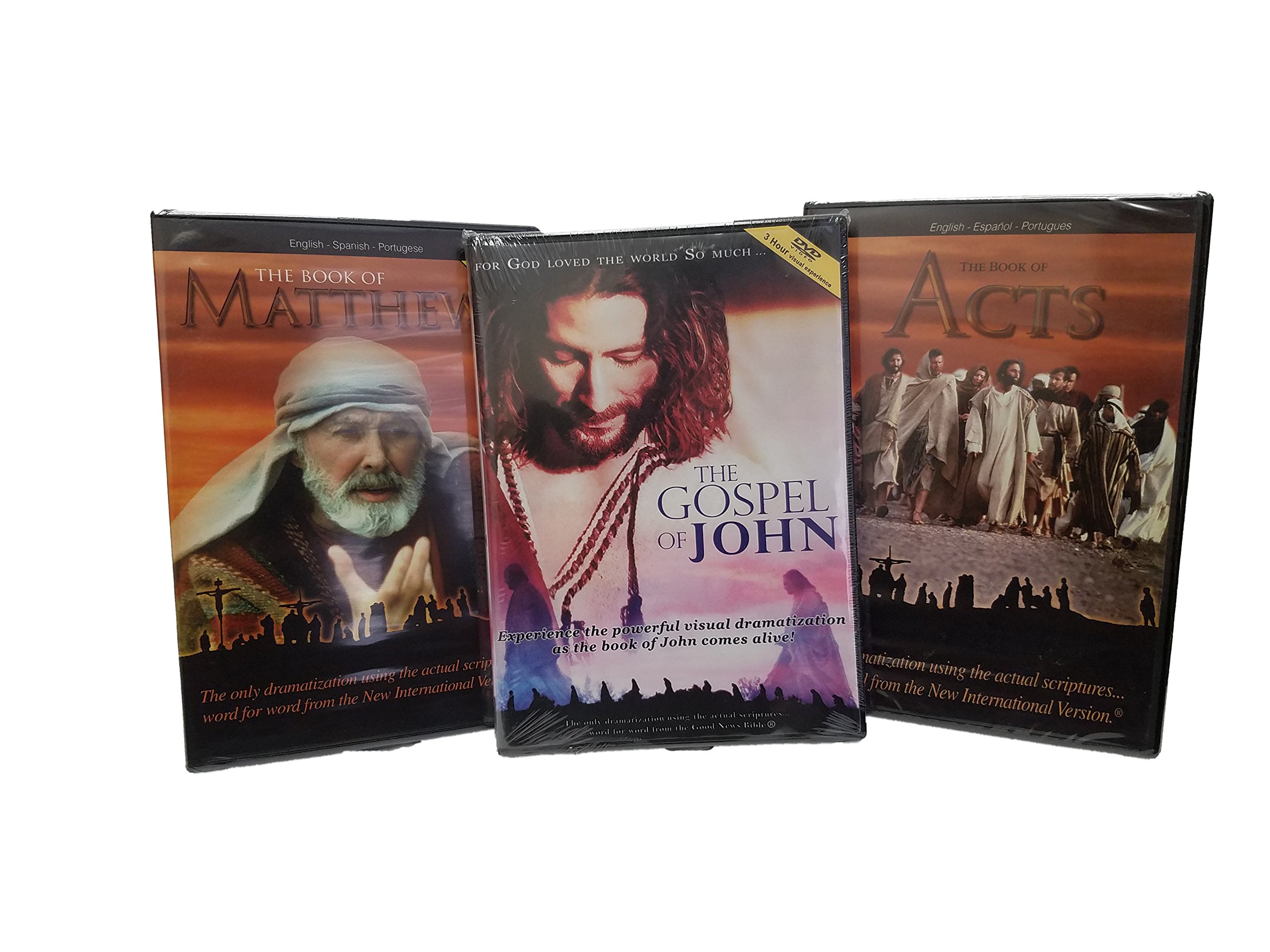 The Visual Bible - Matthew, John, and Acts: 3-Book 5-Disc DVD Set with 10+ Hours of Bible Stories | Jesus' Birth, Baptism, Miracles, Pentecost & More | Perfect for Bible Study, Sunday School & Christian Family Movie Night
