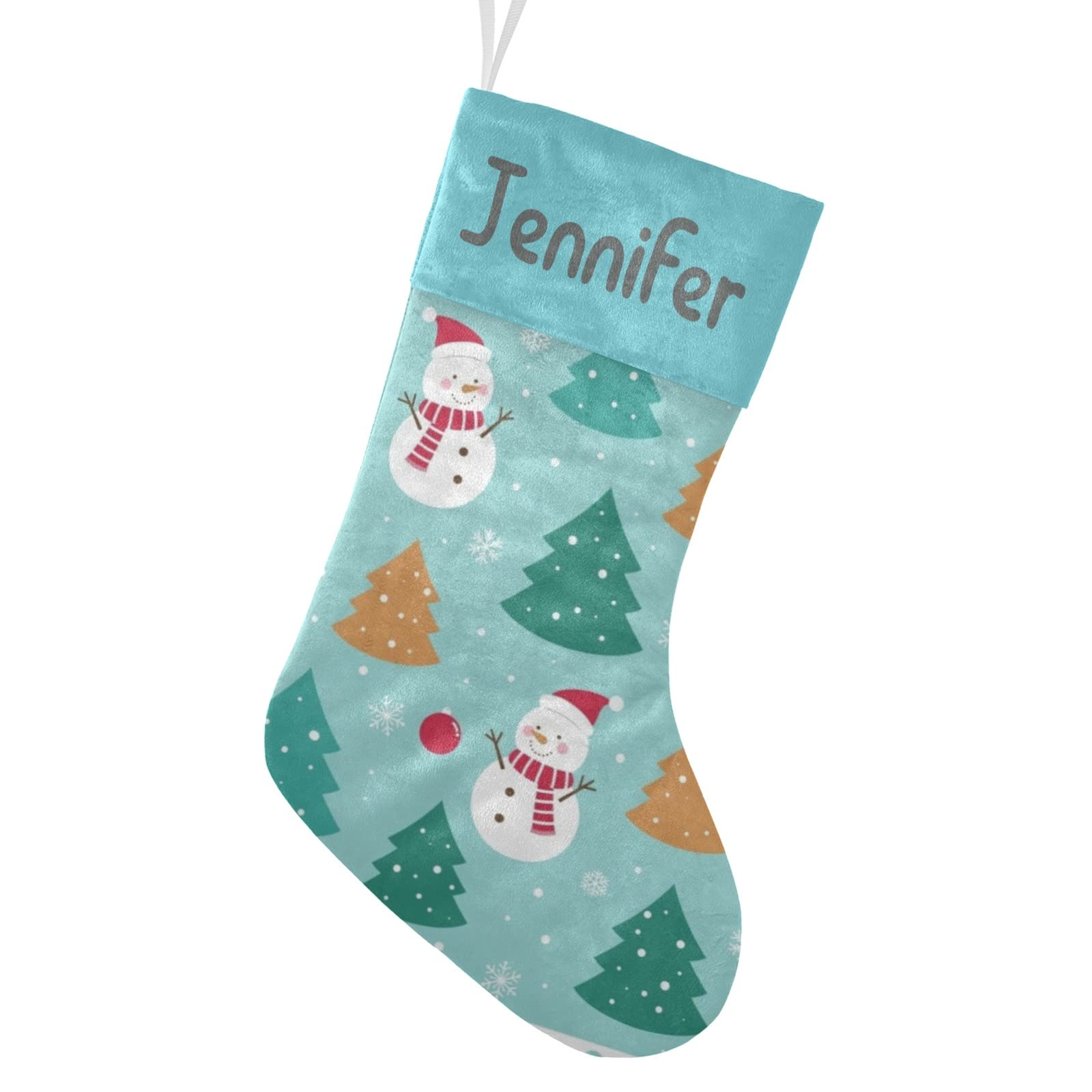 Personalized Christmas Stockings with Snowman & Snowflake Design - Custom Name Tags for Holiday Decor, 17.52 x 7.87 Inch - Perfect for Fireplace Mantel, Gift Exchange & Festive Home Decorating