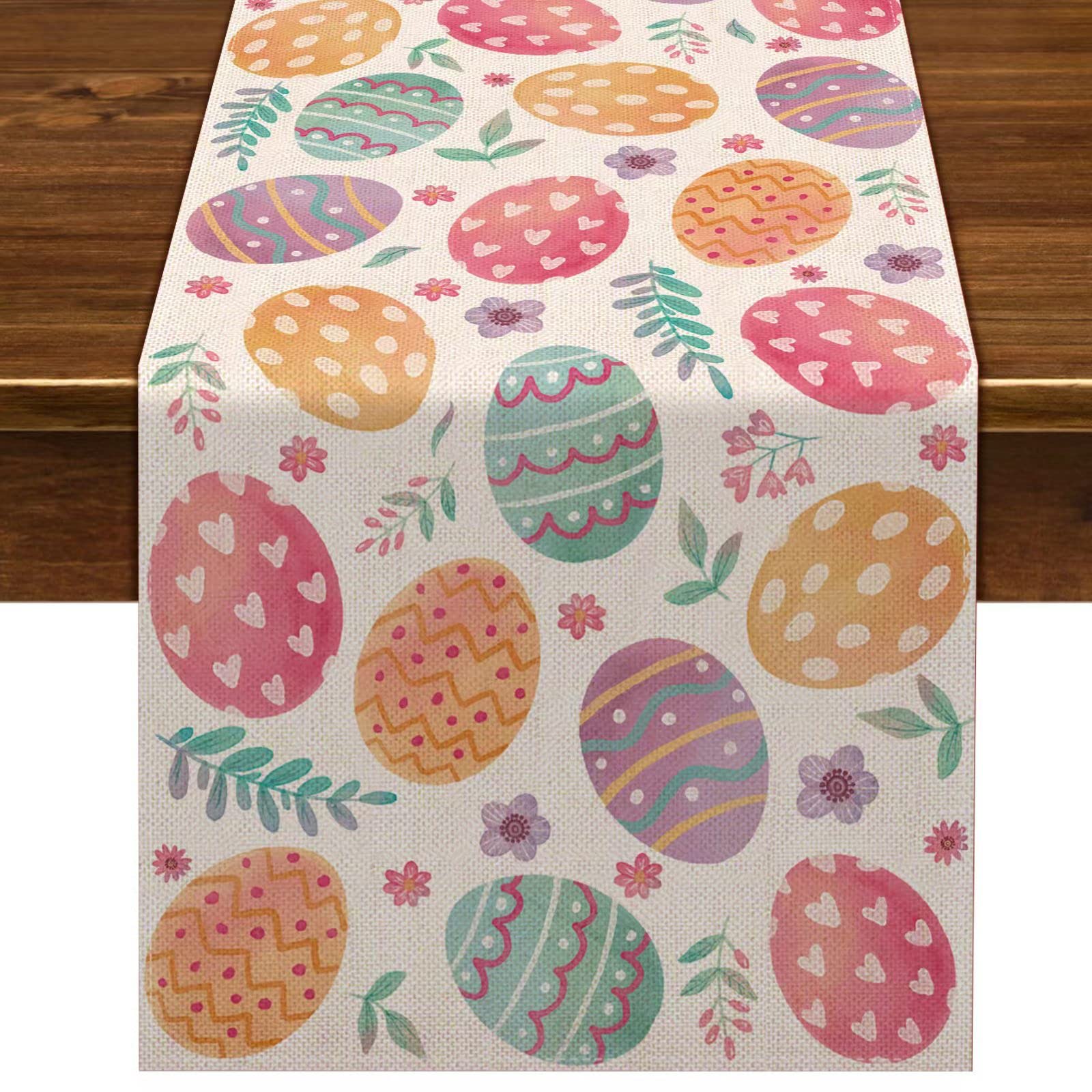 Nepnuser Linen Easter Table Runner - 13