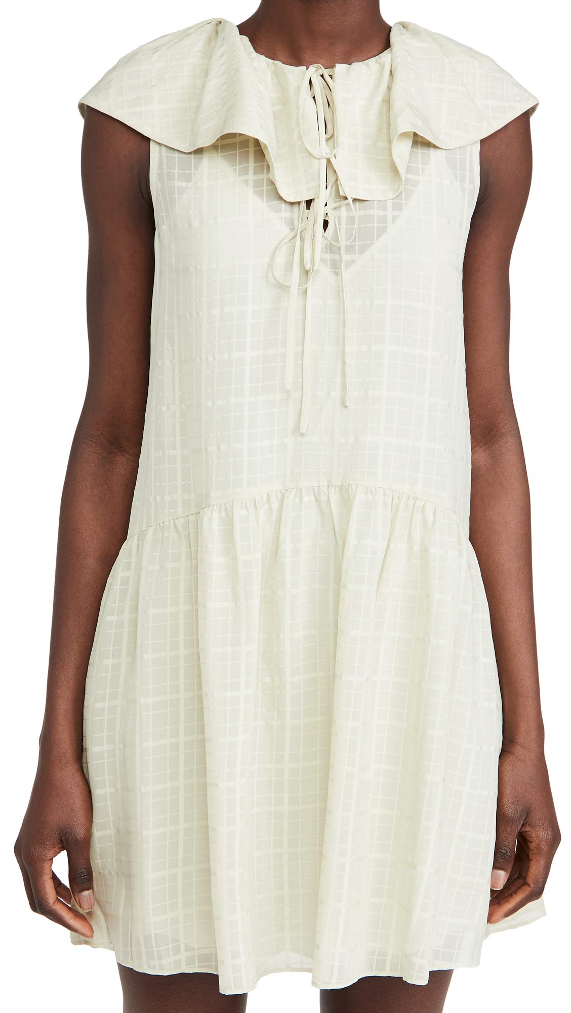 Rebecca Taylor Women's Sleeveless Daybreak Check Dress - Floral Print A-Line Summer Dress for Casual Outings, Brunch & Beach Vacations