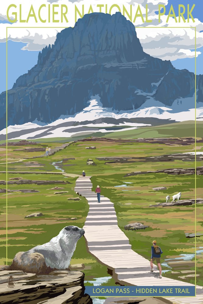 12x18 Glacier National Park Logan Pass Montana Wall Art Poster - Stunning Landscape Photography for Home & Office Decor - Perfect for Living Room, Bedroom, or Office Wall Display