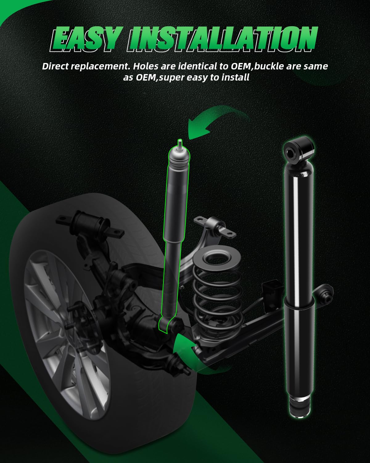 SCITOO Complete Shock Absorber Kit for Ford Mustang 1987-1993 - Front & Rear Struts, Shocks, Amortiguadores - Perfect for Street Performance & Classic Car Restoration