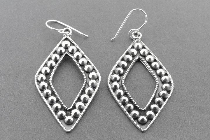 Authentic Sterling Silver Diamond Tribal Earrings for Women - Perfect for Boho, Festival & Party Jewelry