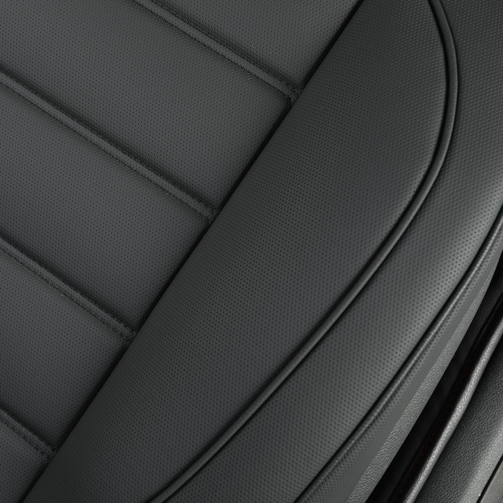 Premium 1-Pack Leather Front Car Seat Covers - Waterproof Luxury Seat Protectors for Sedans, Trucks & SUVs | Full Wrap Design with Bottom Seat Cover | Perfect for Commuting, Road Trips & Daily Protection (Black)