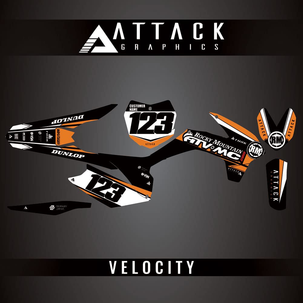 Attack Graphics Custom Velocity Complete Bike Graphics Kit for KTM 350 XC-F 2015 - High Performance Motocross Decals for Off-Road Racing & Trail Riding