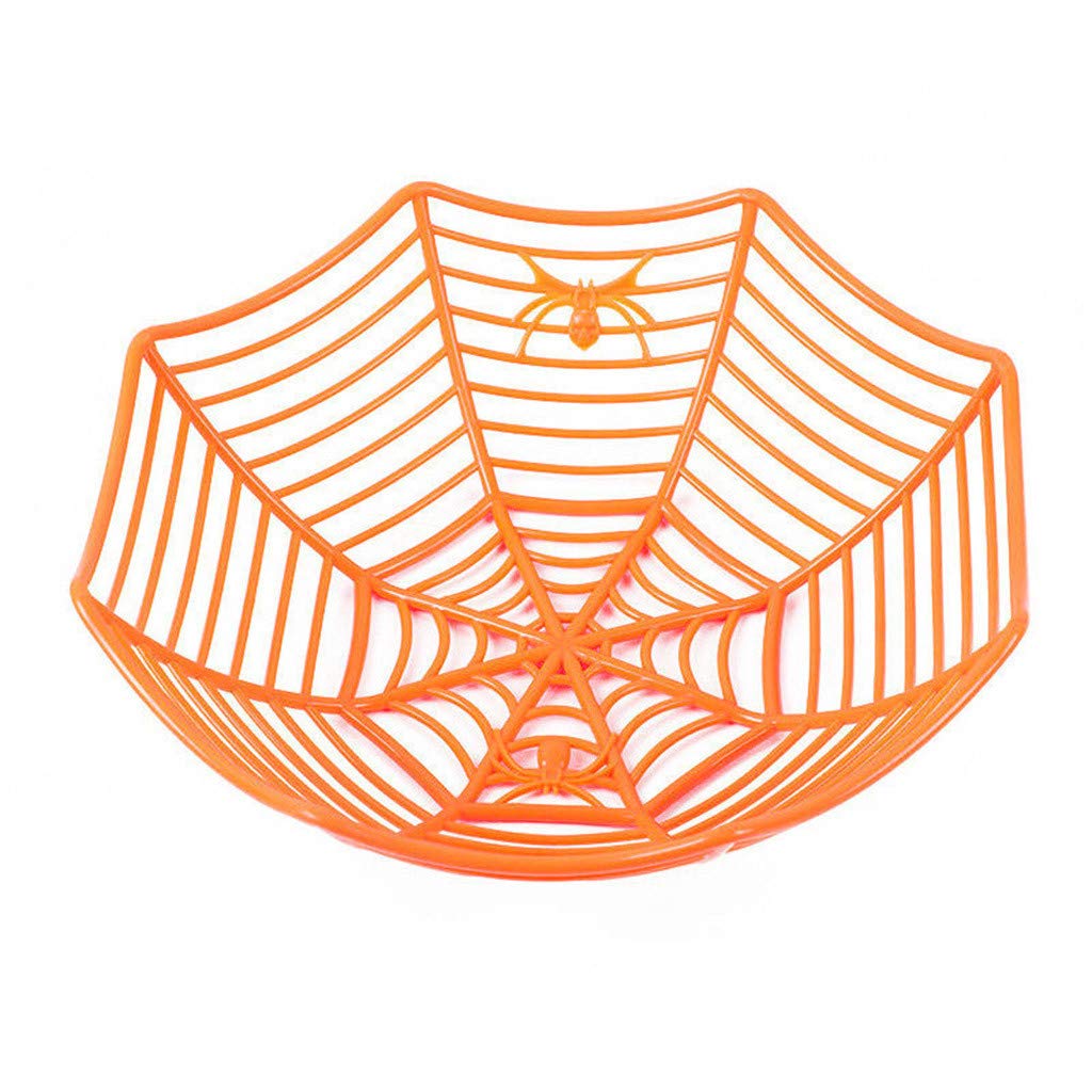 Baishitop SUPPION Halloween Spider Web Fruit Basket - Stylish Decorative Plate for Restaurant, Bar, KTV & Party Decor | Cool Themed Serving Tray for Fruits, Snacks & Halloween Party Supplies