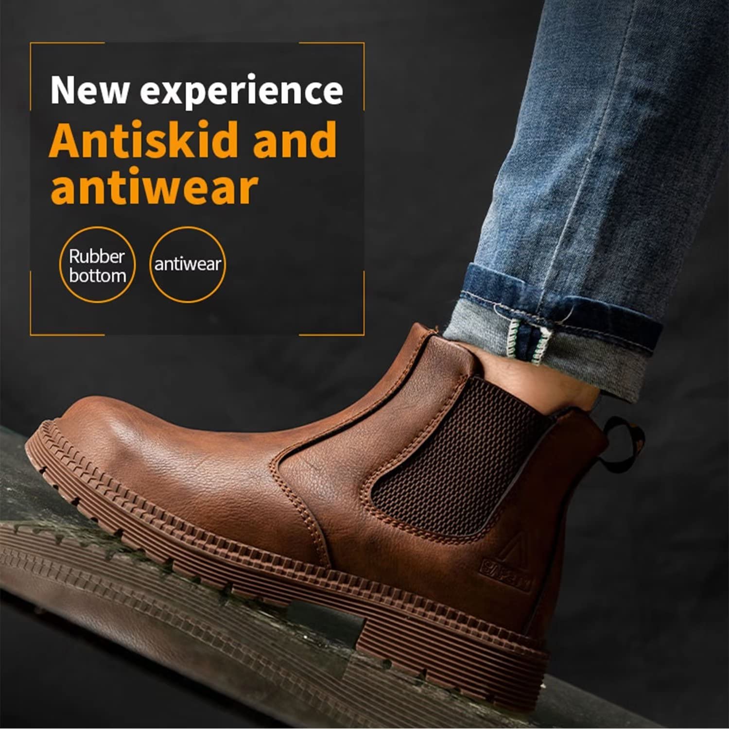 **Tanleewa Men's Steel Toe Work Boots - Waterproof Leather Safety Shoes with Slip-Resistant Sole for Construction, Hiking & Outdoor Work**    *(Perfect for Construction Sites, Hiking Trails, and Heavy-Duty Jobs – Durable & Comfortable All-Day Wear)*