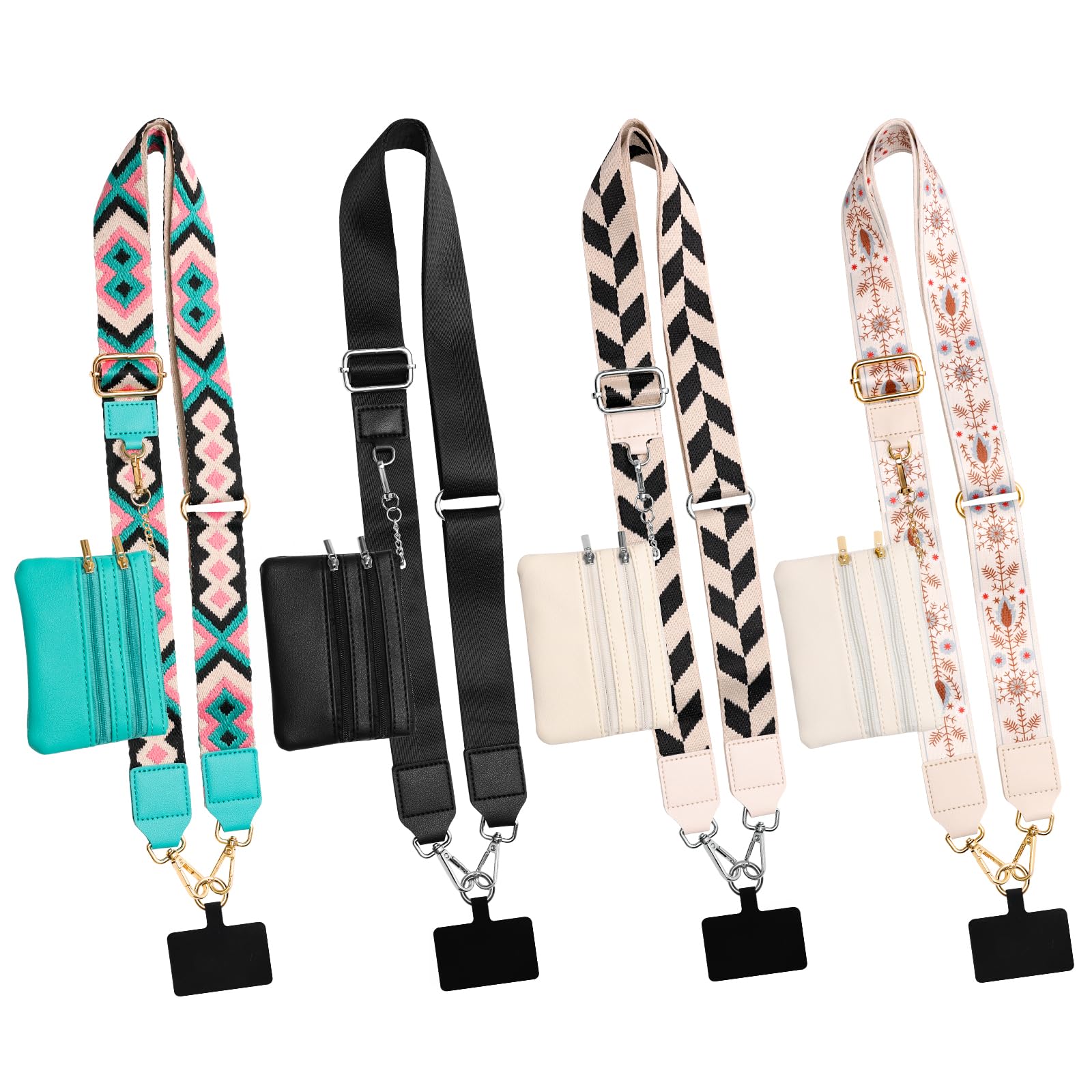 4PCS Adjustable Crossbody Phone Strap with Zippered Wallet Pouch - Mix Color Phone Lanyard for Women | Perfect for Hands-Free Shopping, Travel & Daily Use