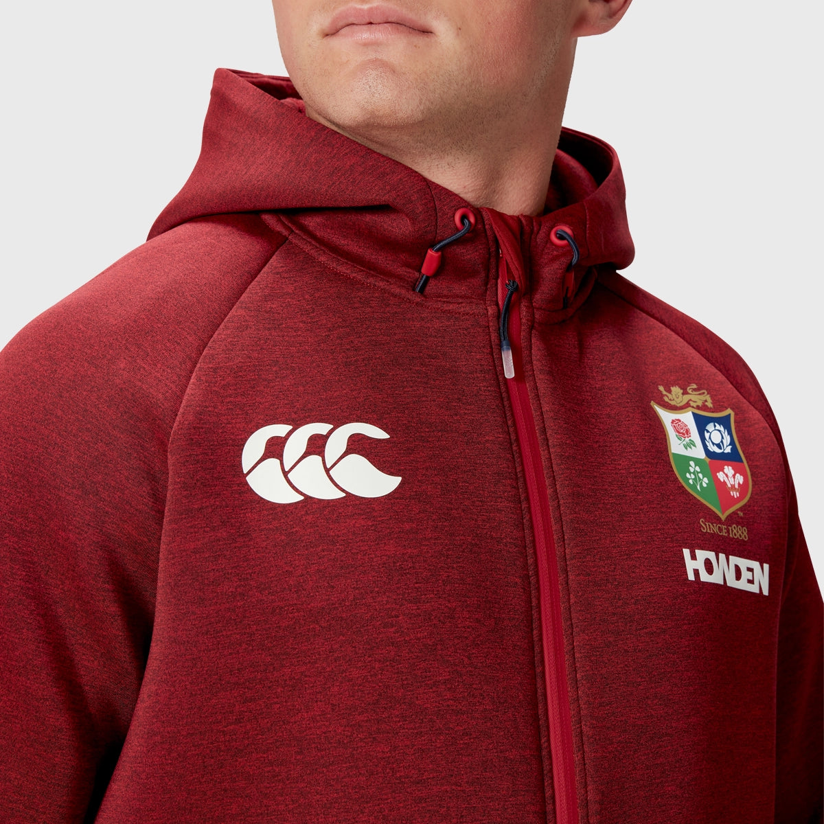 Canterbury British & Irish Lions Men's Everest Hoody - Red Rugby Hooded Sweatshirt for Training & Match Days - Perfect for Fans & Players