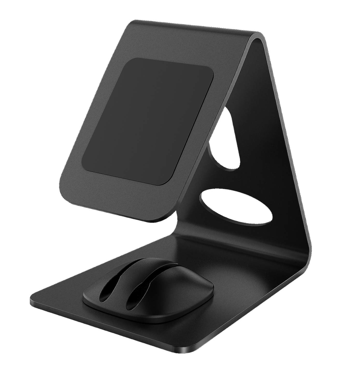 Premium WixGear Magnetic Phone Stand - Universal Phone Holder for iPhone, Android & Tablets - Sturdy Metal Desk Stand with Cord Organizer - Perfect for Office, Home & Travel Use